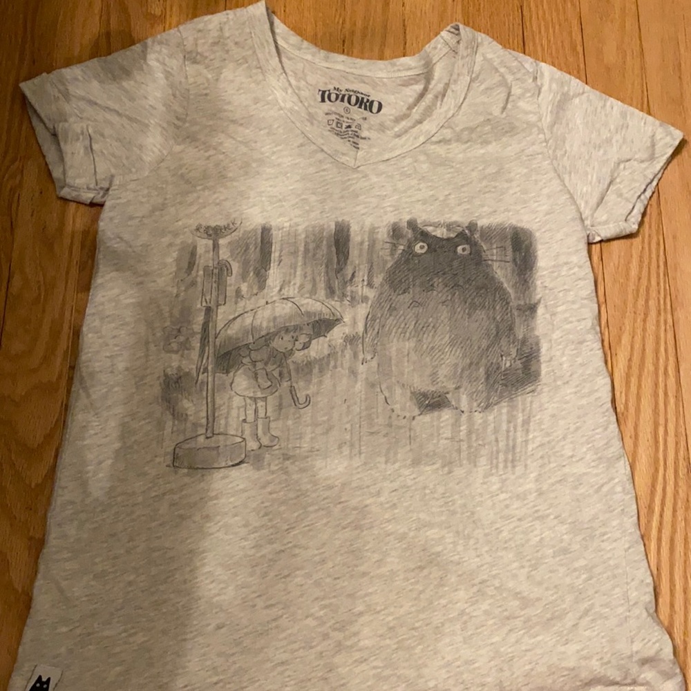 Gray My Neighbor Totoro Graphic T-Shirt